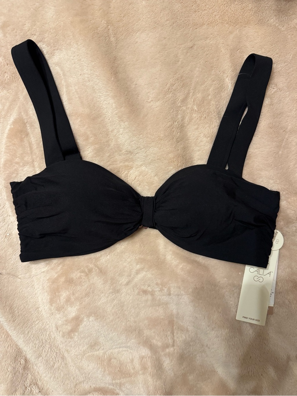 Calia knot front bikini top, size large nwt